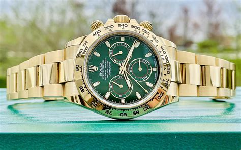 rolex watch green and gold|More.